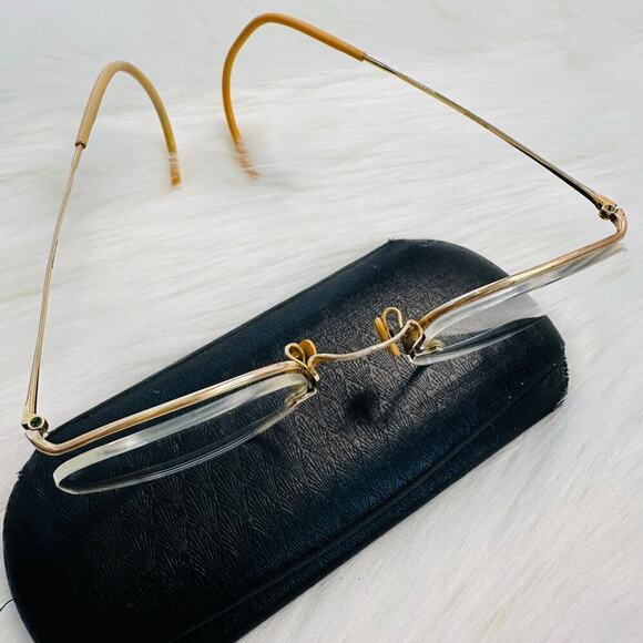 Vintage 1920’s 12K Gold Filled Spectacles with Original Eyeglass Case - Picture 2 of 8